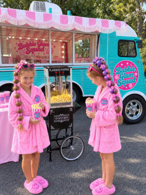 Our parties include fresh gourmet popcorn and sweet take-home surprises.